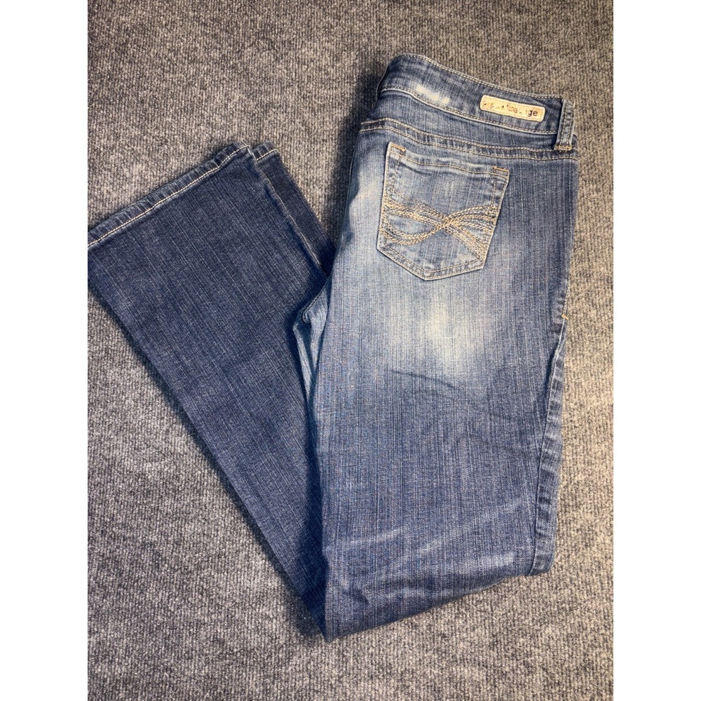 Refuge Runway Everyday Bootcut Jeans Womens 12L Blue Denim Streetwear Distressed